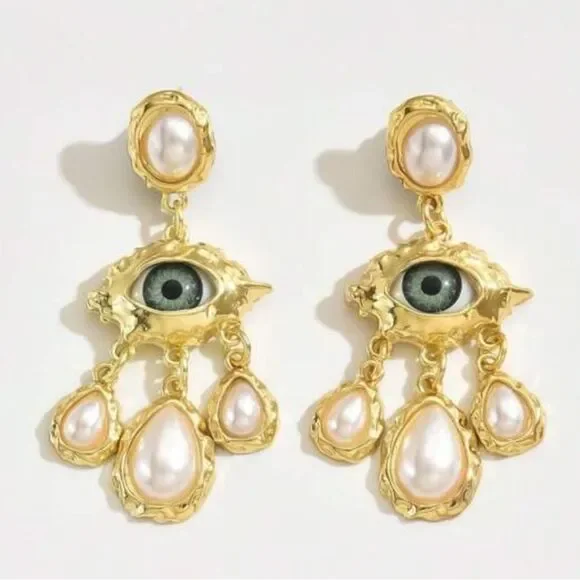 Evil eye earrings N689 - Picture 2 of 5